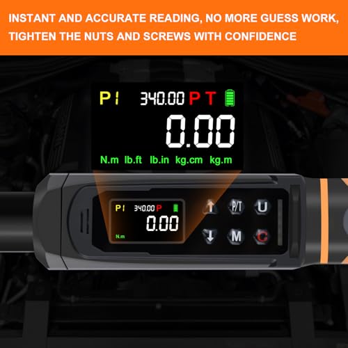 Uharbour 1/2" Drive Digital Torque Wrench 3.8-250.8 Ft.lb - size: 1/2" Drive 5-340 Nm