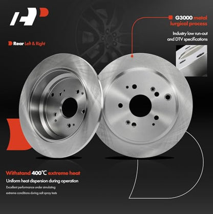 A-Premium Front Vented and Rear Solid Brake Rotors and Ceramic Pads Kit - style: 2002-2004
