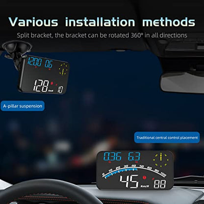 GPS Speedometer Digital HUD Multifunctional for All 5V Vehicle