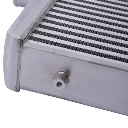 2.50 Inch Inlet/Outlet Diameter, Universal Aluminum Intercooler 25x12x3 inch, Turbo Under the Front of the Car Mount Universal Aluminum Intercooler Cooling Kit - size: 25x12x3-2.5 inch