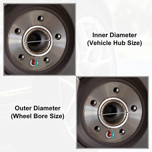 X AUTOHAUX 4pcs OD 83.1mm to ID 70.6mm Aluminium Alloy Car Hub Centric Rings Wheel Bore Center Spacer - size: 70.6mm