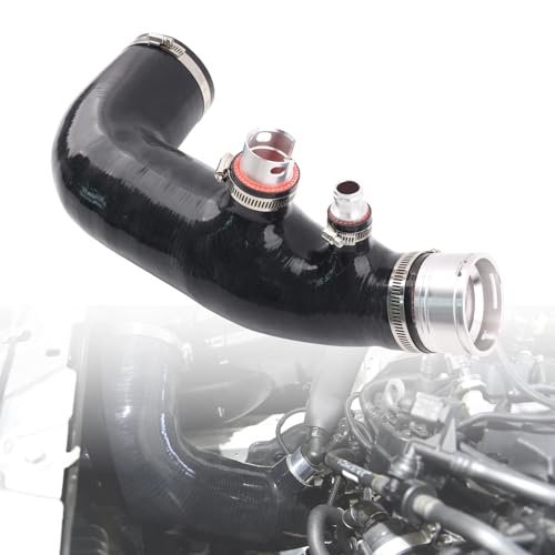 Turbo Inlet Pipe Compatible with BMW 320i 330i B48 2.0T G20 G21 Black Silicone & CNC Aluminum Performance Intake Hose