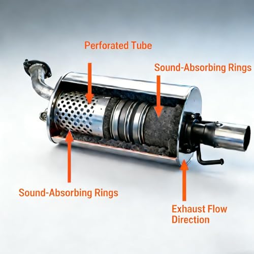 100% Stainless Steel Exhaust Muffler for 2008-2011 Camry TC06 - size: For 2008-2011 Camry 2.4L 2.5L