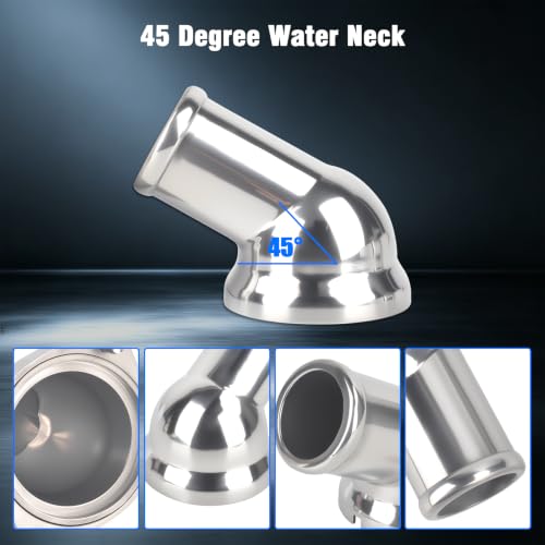 45° Swivel Water Neck Aluminum Polished Thermostat Housing - color: Silver, size: 45 Degrees Style2