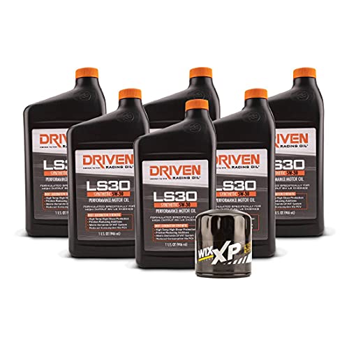 Driven Racing Oil LS30 Synthetic 5w-30 Oil Change Kit for Generation III GM LS Engines (1997-2006) with 6 Quarts of Oil and 51042XP Wix Oil Filter