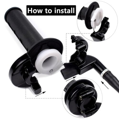 7/8 22mm Twist Throttle Accelerator Soft Rubber Handle Grips,mini Bike Throttle Assembly for 50cc 90cc 110cc 125cc Mini/Pit/Dirt/ATV Quad Pocket Bike (Black) - color: Black
