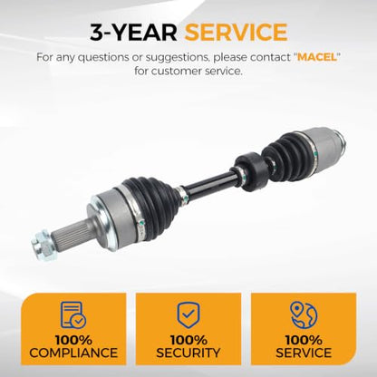PAROD 664250 664251 Front CV Axle Assembly,2.4L 1.8L,Passenger&Driver Side - size: Front Driver and Passenger Side
