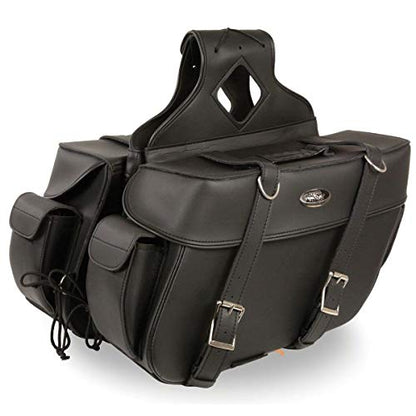 Milwaukee Leather PVC 2-Strap Throw-Over Easy Zip off and off Motorcycle Saddlebags - LG - color: SH57401ZB-BLACK, size: Large