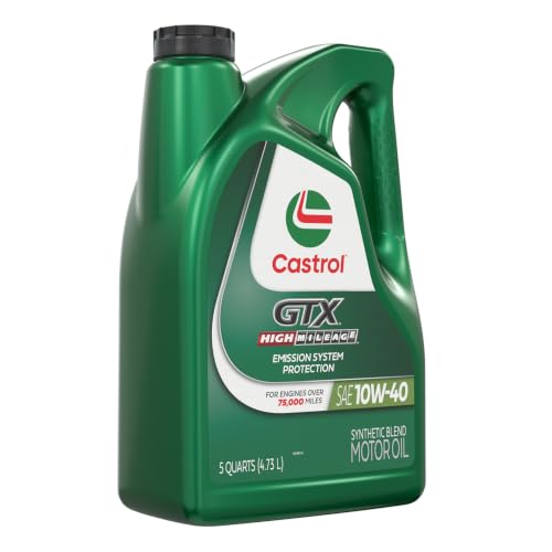 Castrol GTX High Mileage 10W-40 Synthetic Blend Motor Oil, 5 Quarts - size: 5 Quarts