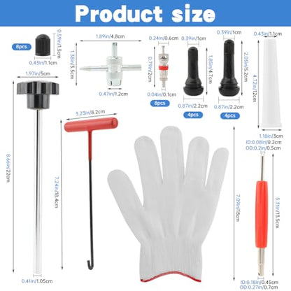 Quick Change Tire Valve Stem Core Replacement Tool Kit