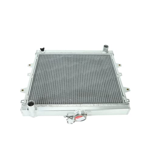 Aluminum 3Row Core Racing Radiator with Cap Fit Manual Transmission Compatible with 1984-1995 Pickup Base 4Runner SR5 L4 2.4L - size: Core Size:19.21" x 15.75" x 1.73"