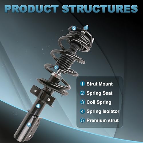 Front Struts and Shocks Complete Assembly Compatible with 2009-2012 Chevy - size: 172518