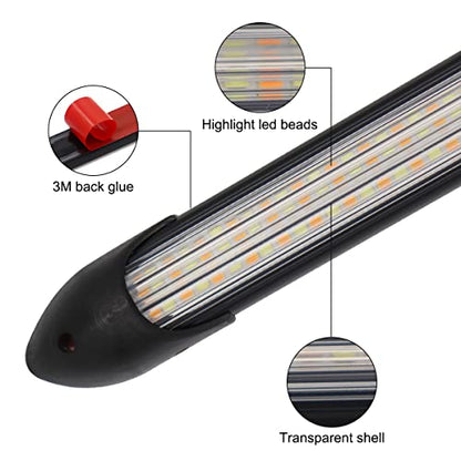 2Pcs Flexible Daytime Running Light Strip Headlight Sequential Turn Signal - size: 9.25 inches