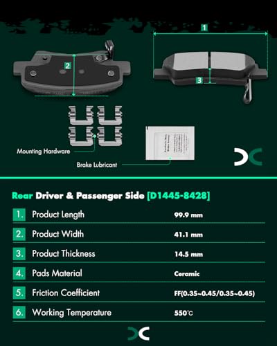 Brake and Rotors Kits,SCITOO 4pcs Brake Rotors & 8pcs Ceramic Brake Pads - size: 31427+D1444 & 31424+D1445 [4+8PCS]