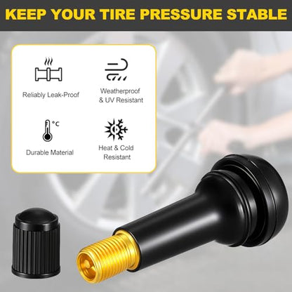 Tallew 150 Pcs Tire Valve Stems Bulk Tubeless Rubber Snap in Valves Stems Black Replacement Tool for Car Tubeless 0.453 Inch Rim Holes Standard Vehicle Tires (Tr412-50pcs,Tr413-50pcs,Tr414-50pcs) - style: TR412, TR413, TR414