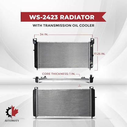 Canada radiator 2423 compatible with Cadillac Escalade, Chevrolet Avalanche, Chevrolet Silverado, Chevrolet Tahoe, Chevrolet Suburban, GMC Yukon, GMC Sierra