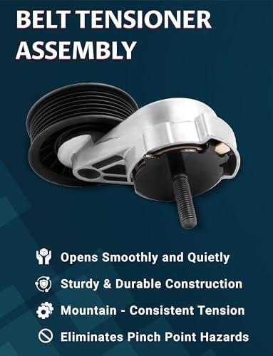 Drive Belt Tensioner Assembly with Pulley for Grand Cherokee 5.2L/5.9L - size: 38116