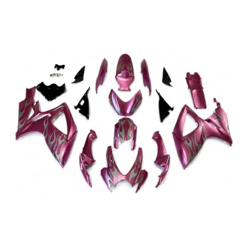 YTL -Pink Silver Flames Full Fairing Fit for Suzuki 2006-2007 GSXR 600/750 - color: 007-Pink Silver Flames