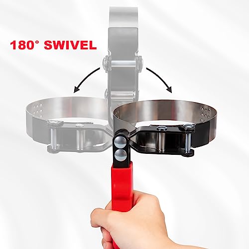 Spurtar 5pcs Swivel Oil Filter Wrench Set 12" Oil Filter Removal Tool - size: 5-Piece Set: 2-3/4" - 5-1/4"