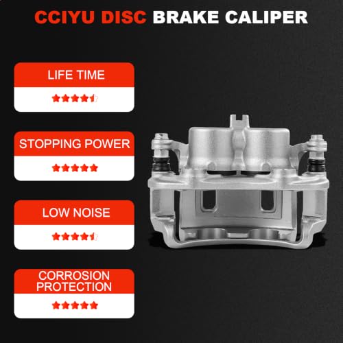 cciyu Front Left Disc Brake Caliper Assembly With Bracket 19B2639 - size: Front Left[19B2639]