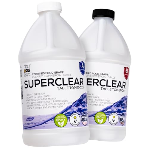 Superclear Table Top Epoxy Resin 1 Gallon Kit, Crystal Clear 1:1 Coating - size: 1 Gallon Without Kit