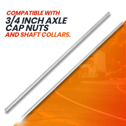 AR-PRO (2-Pack) 3/4” x 36” Zinc Plated Steel Rods Designed for Use as an Axle Shaft on Hand Trucks Dollies Wagons 4005BC Wheelbarrows - size: 3/4”x36”