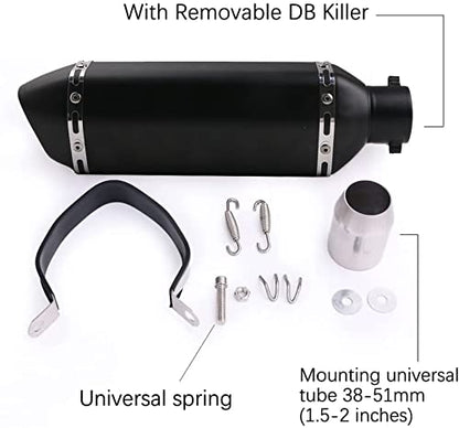 PACEWALKER Motorcycle Exhaust Muffler 1.5-2" Inlet, 38,51mm, Matt Black - size: Matt black
