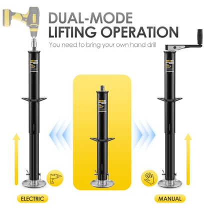 5000lbs A-Frame Trailer Jack,30" Lift 20-24V Cordless Drill Compatible with Adjustable Drop Leg for Utility, Yacht, and Camper Trailers