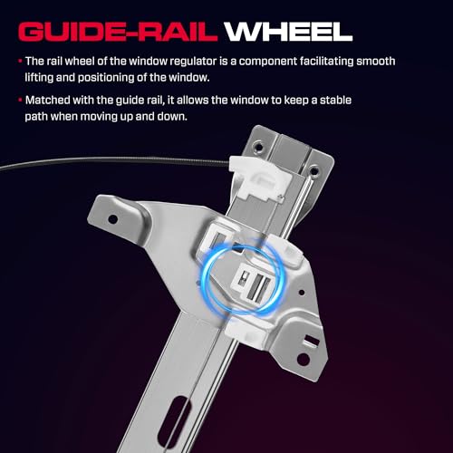 Rear Driver Side Power Window Regulator with Motor (2 Pins) Fit for 2006-2013 Chevy Impala, 2014-2016 Chevrolet Impala Limited Sedan, 748-510 - size: Rear Driver (LH)