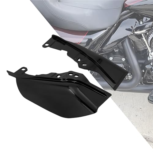 Motorcycle Mid Frame Air Deflector Heat Shield Deflector Fit for Harley Touring Road King Classic Street Glide Ultra FLHR FLHRC FLHT FLHXSE 2017-Later (Black) - color: Black, size: For 2017-2023 Touring
