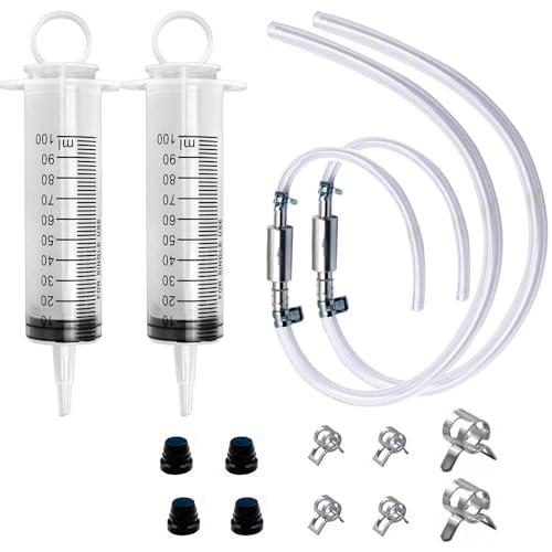 2 Set Brake Bleeder Kit with 2 Brake Bleeder Hose & 2 100ml Syringes - color: 2 Sets