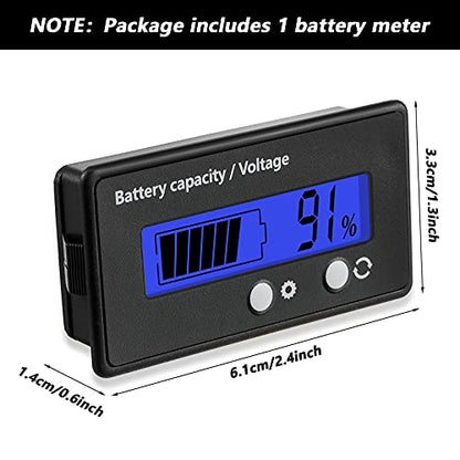 Frienda Golf Cart Battery Meter with Alarm, 12V-84V Compatible,Blue - color: Blue