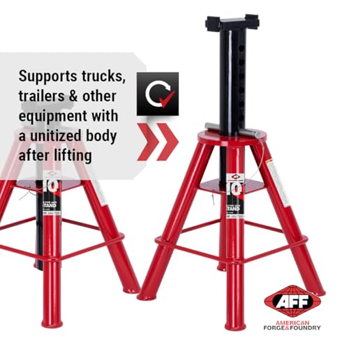 AFF 10 Ton Pair of Jack Stands, Heavy Duty, Pinlock for Trucks & Equipment - size: Medium Height