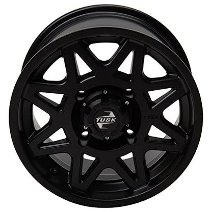 4/110 Tusk Tintic Wheel 14x7 5.0 + 2.0 Matte Black For Yamaha Viking VI 700 4x4 2015-2021