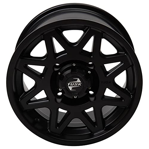 4/156 Tusk Tintic Wheel 14x7 4.0 + 3.0 Matte Black Compatible with POLARIS RZR Trail/XP/ProXP/General/Ranger KAWASAKI KRX/Ridge/Mule Pro YAMAHA RMAX/YXZ