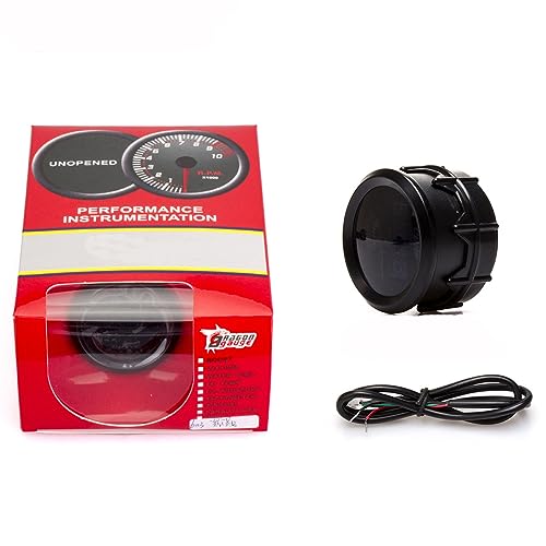 AUCELI Car Digital Voltage Gauge, Universal Meter Kit, 2" 52mm & Blue LED Light Display - style: Voltage Gauge