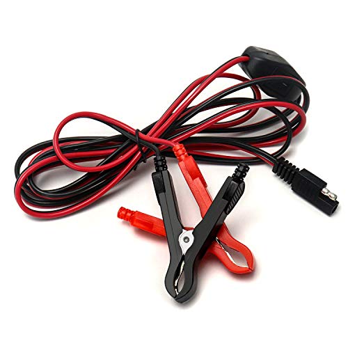 QWORK 8Ft Wire Harness with Clamps, 16AWG Wire Harnes, SAE Extension Cables(On-Off Switch) for 12V ATV, UTV, Tractor or Water Pumps - style: 8 Ft