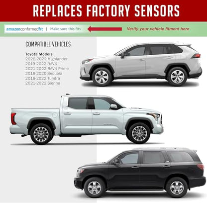 Wheel Accessories Parts PDQ TPMS 315 MHZ Tire Pressure Sensor 4 Pack Metal Stem For Toyota Lexus Scion Equivilant to: Direct Replacement OE Part # , OEM: 42607-0C091 | 42607-0C101 - color: Metal