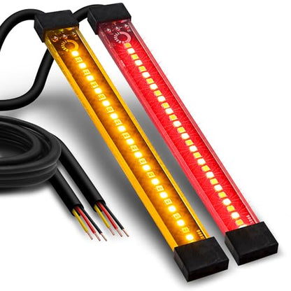 TRUE MODS 2pc 5 Inch Rear LED Motorcycle Brake Turn Signal Tail Light Strip - size: 2pc 5", style: Tail Light w/ Amber Turn