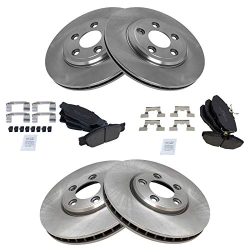 TRQ Front and Rear Ceramic Brake Pad and Rotor Set - style: BKA11254