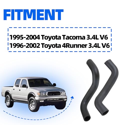 MITZONE Upper and Lower Radiator Hoses Set Compatible with 1996-2002 Toyota 4Runner 1995-2004 Tacoma 3.4L V6 16571-62070 16572-62090