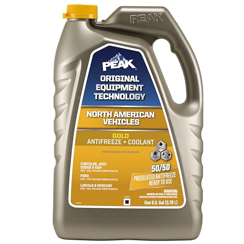 PEAK OET Extended Life Gold 50/50 Prediluted Antifreeze/Coolant for North American Vehicles, 1 Gal. - size: 50/50