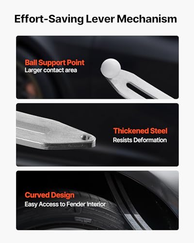 VEVOR Dent Puller Kit, Paintless Car Dent Removal Tool, Auto Fender Damage Repair Puller Lifter with Curved Rod, Crowbar, Rubber Hammer, Airbag, Detachable & Repair Pens, Replacement Heads Tools Kit