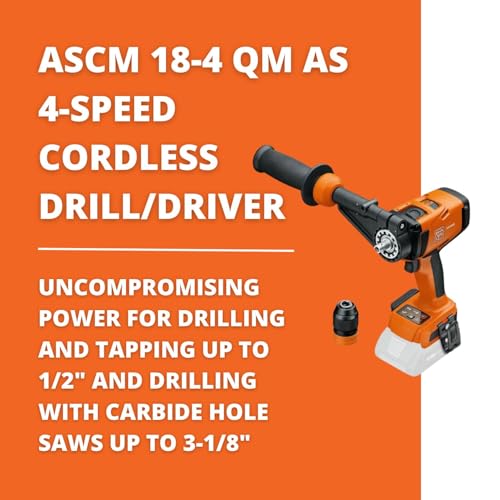 Fein 18V AS 4-speed Cordless Drill/Driver - Bare Tool - Brushless Motor, QuickIN Interface, 1/16" to 3-1/8" - ASCM 18-4 QM AS Select, 71161561090 - style: ASCM 18-4 QM
