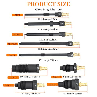 46PCS Compression and Leakage Test with Dual-Scale Diesel Pressure Gauge