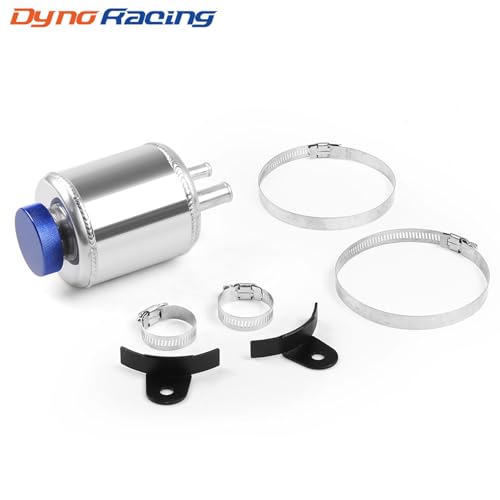 Universal Aluminum Fuel Cell Surge Tank Power Steering Tank Oil Catch Can Tank Power Steering Fluid Reservoir Tank With Clamps Kit