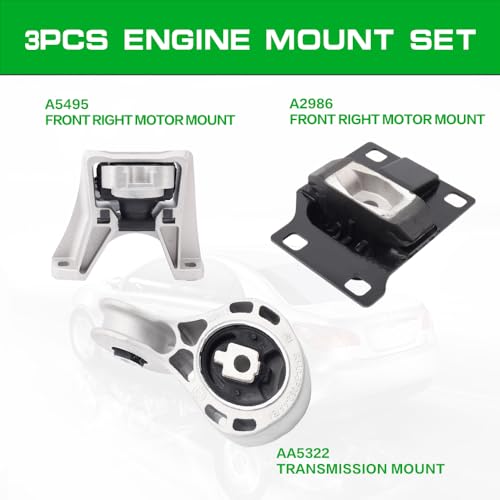 Engine Motor and Transmission Mount Kit Compatible with 2008-2011 Focus - size: 2008 2009 2010 2011 Focus 2.0L