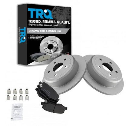 TRQ Rear Brake Pad and Rotor Set Ceramic Solid G Coated Rotors - style: BKA14745