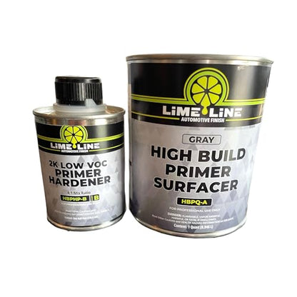 LiME LiNE Sand-able Automotive Primer Surfacer, Direct-to-Metal, High Build 2k Urethane, 1.25 Quart kit, (Light Grey) 4:1 mixture - color: Gray