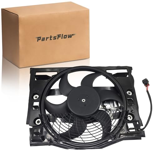 PartsFlow Radiator Cooling Fan Assembly For 1999-2006 BMW 325Ci/330Ci/320i/325i/325xi/330i/323Ci/323i/328Ci/328i 64546905076 - color: For 99-06 BMW